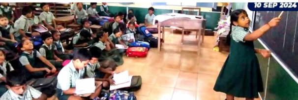 ஒரு நாள் அடையாள வேலை நிறுத்த போராட்டம் ஆசிரியர்கள் ஈடுபட்டனர்.மாணவி ஒருவர் பாடம் எடுத்த சம்பவம் பள்ளியில் பரபரப்பை ஏற்படுத்தியது.