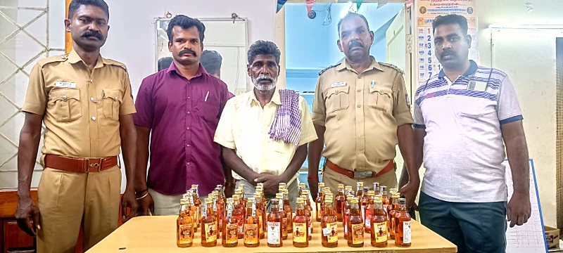பெருமுளை அரசு மதுபானக் கடையில் 50 பாட்டில்கள் வாங்கியவர் கைது – திட்டக்குடி போலீசார் நடவடிக்கை