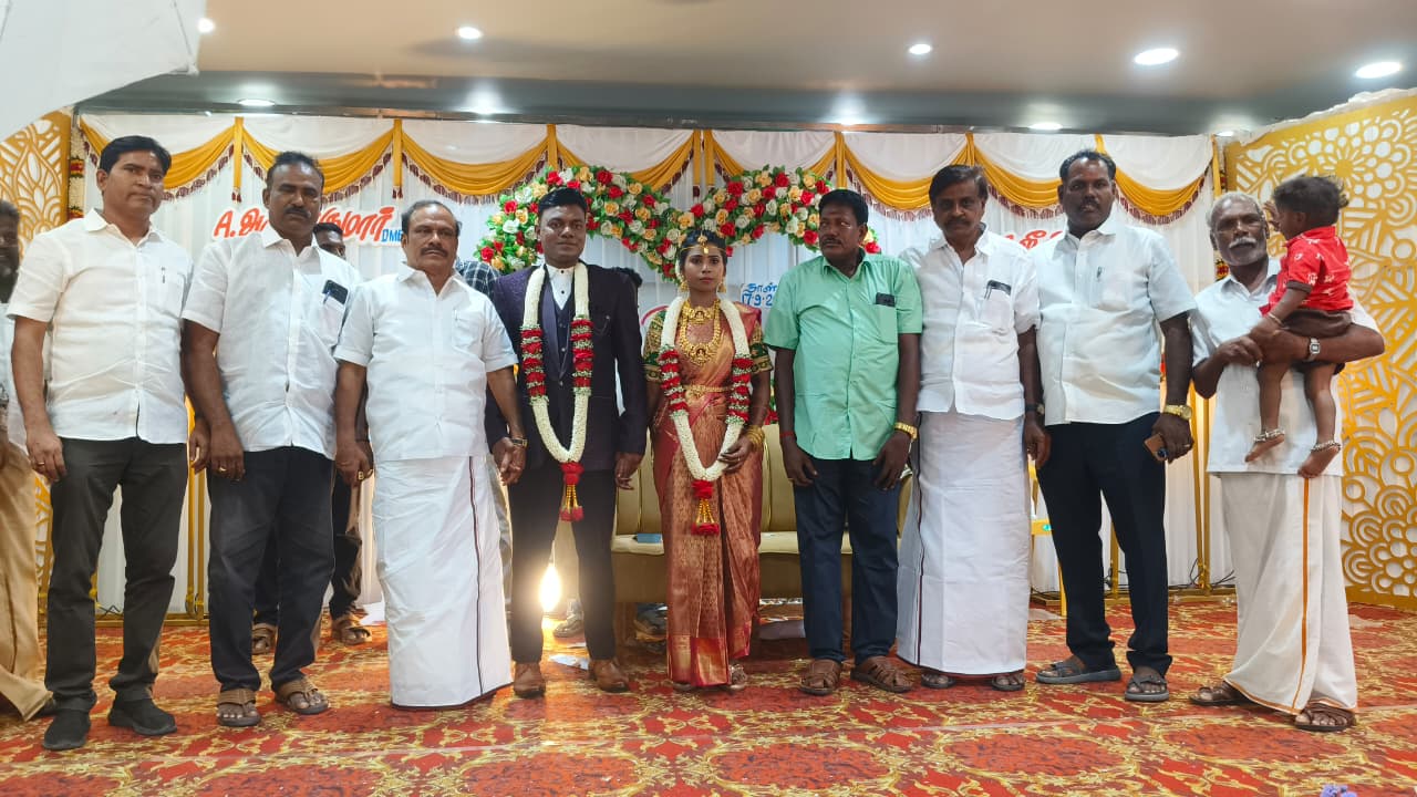 அருண்குமார் – ஜீவிதா திருமணம்: முன்னாள் அமைச்சர் சி.வெ.கணேசன் வாழ்த்து